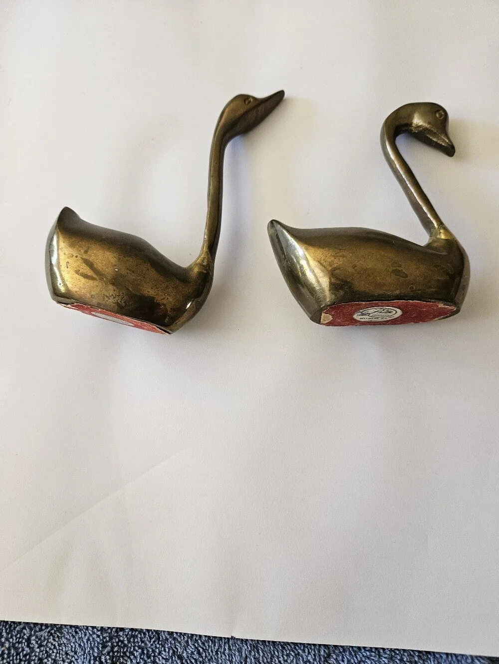 Price Brass Decorative Swan Figurine Pair - Picture 9 of 13